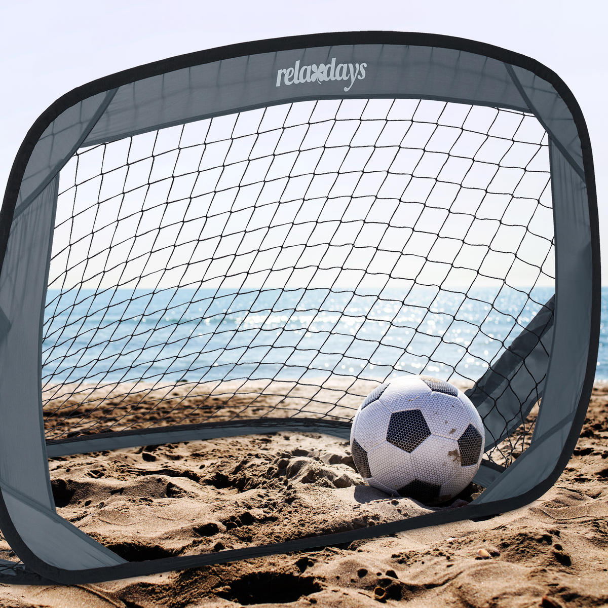 2XPOP-UP-TORE - Grau, Kunststoff/Textil (121/80cm) - Relaxdays