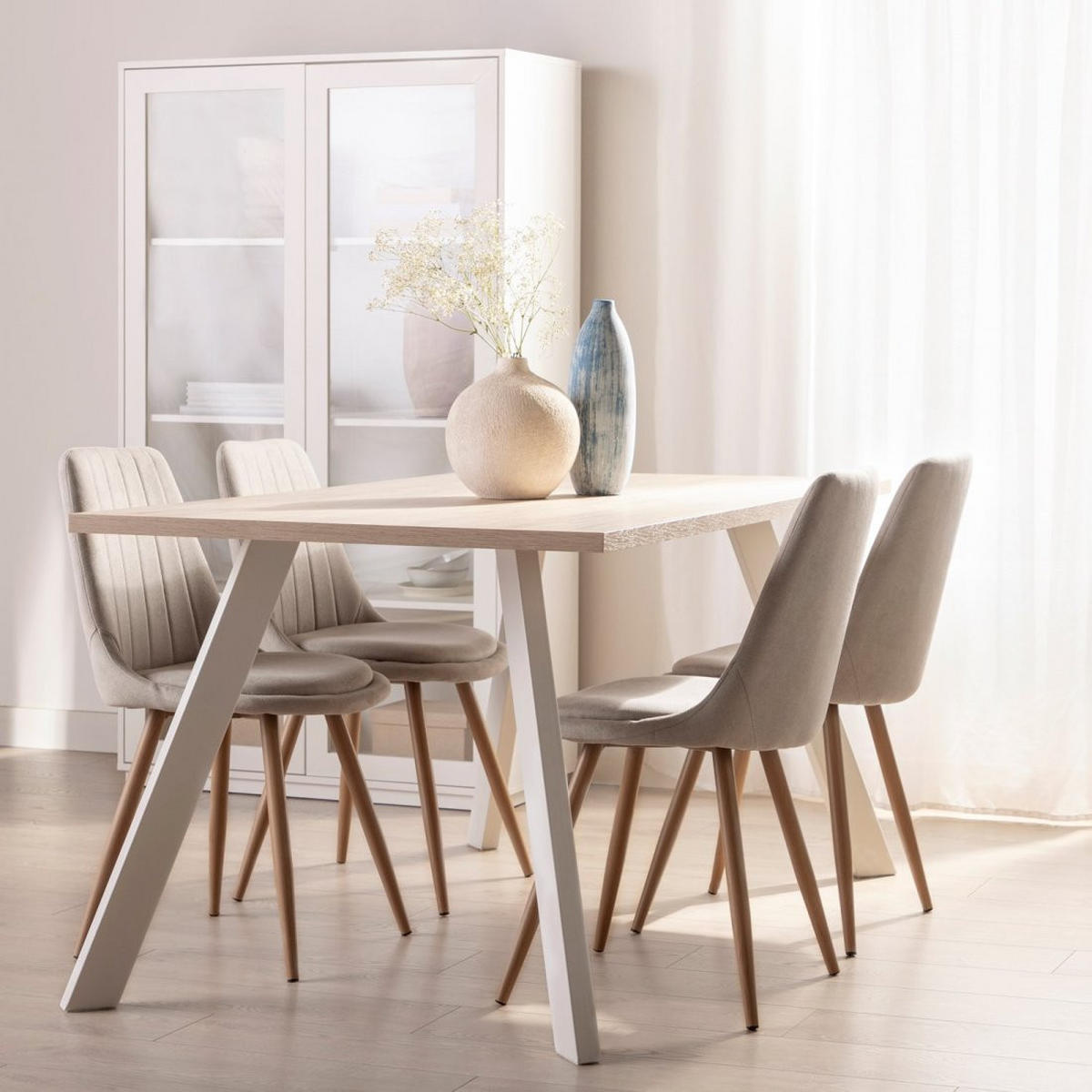 ESSZIMMERSTUHL Ingrid Beige 47 cm x 87 cm - Beige, Textil (47/87/50cm) - Klast Home