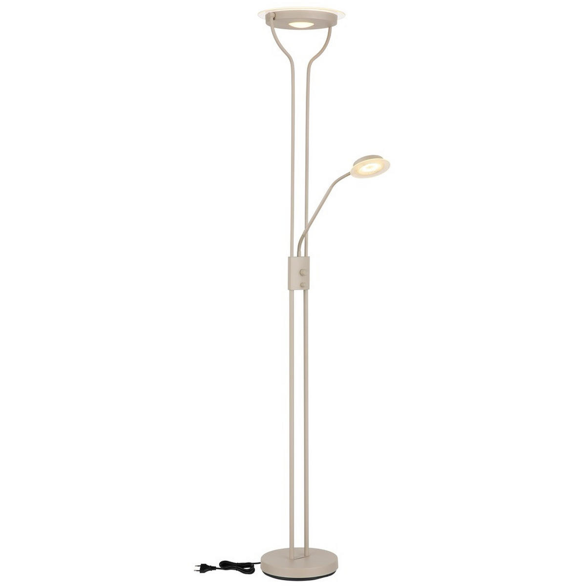 LED STEHLEUCHTE Briant Metall Glas Beige Dimmbar - Beige, Glas (28/25.5/180cm) - Globo Lighting