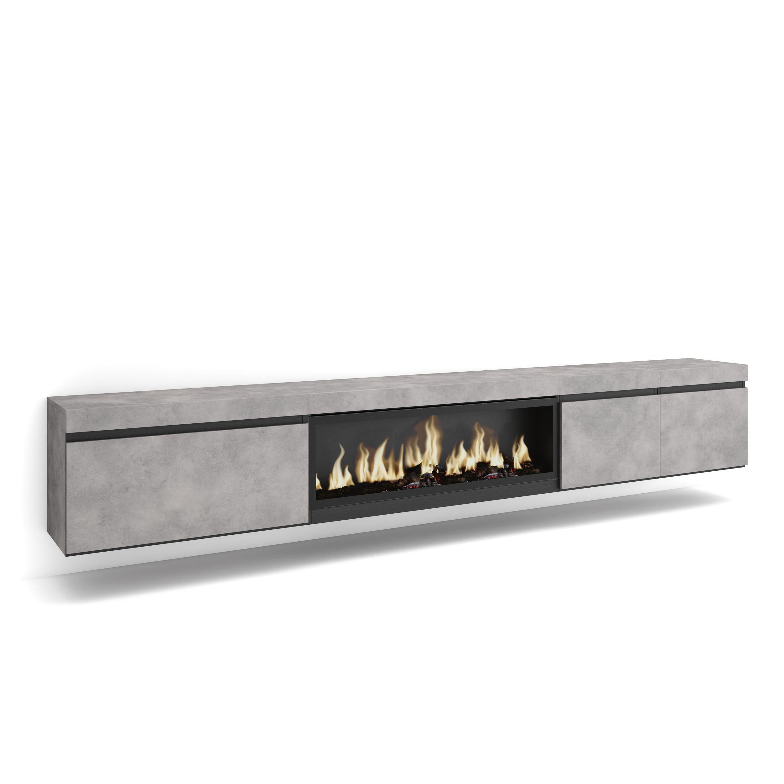 Skraut Home Lowboard, Grau 288x45x35 cm