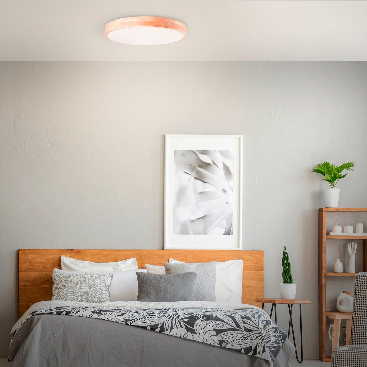 DECKENLEUCHTE Slimline G80570A75 - Weiß, Holz (50/50/8cm) - Brilliant