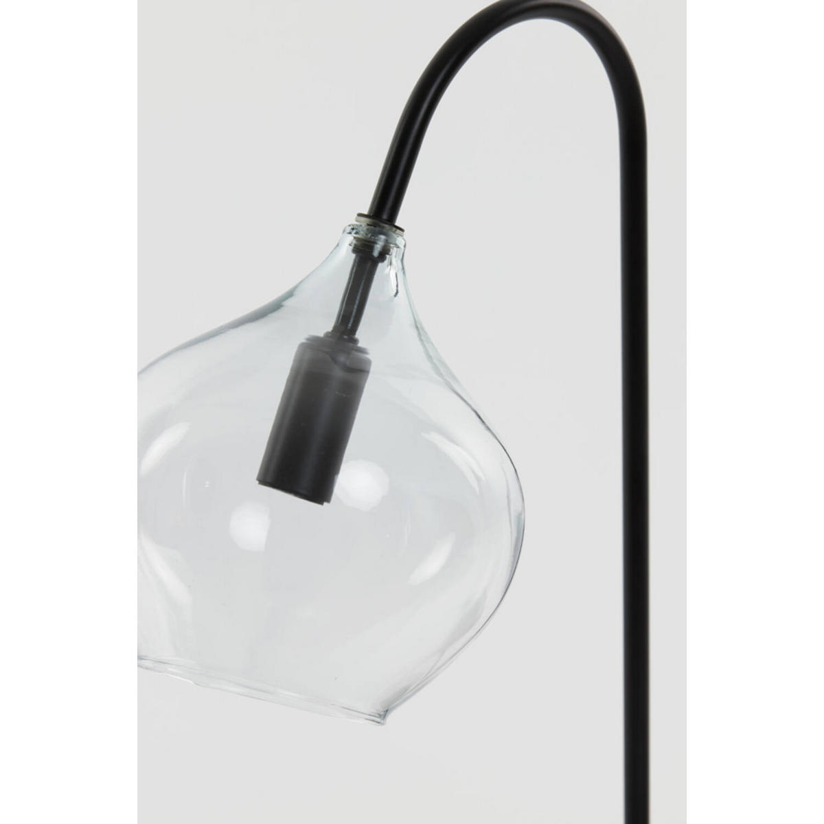 TISCHLAMPE Rakel Schwarz Ø28/50,5 cm - Schwarz, Glas (28/17/50.5cm) - Light & Living