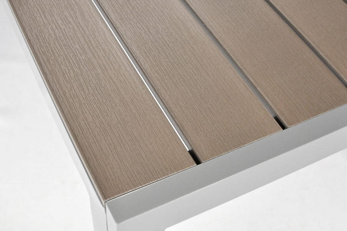 GARTENTISCH Bosano Braun, mit Silber Beine - Silberfarben/Braun, Holzwerkstoff (150/90/74cm) - Bettso
