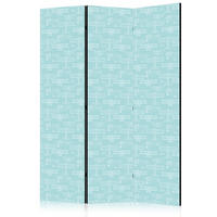 PARAVENT Einseitig Bedruckter 3-tlg 135x172 cm Kleinflugzeuge - Blau, Holz/Textil (135/172/3cm) - Muralo