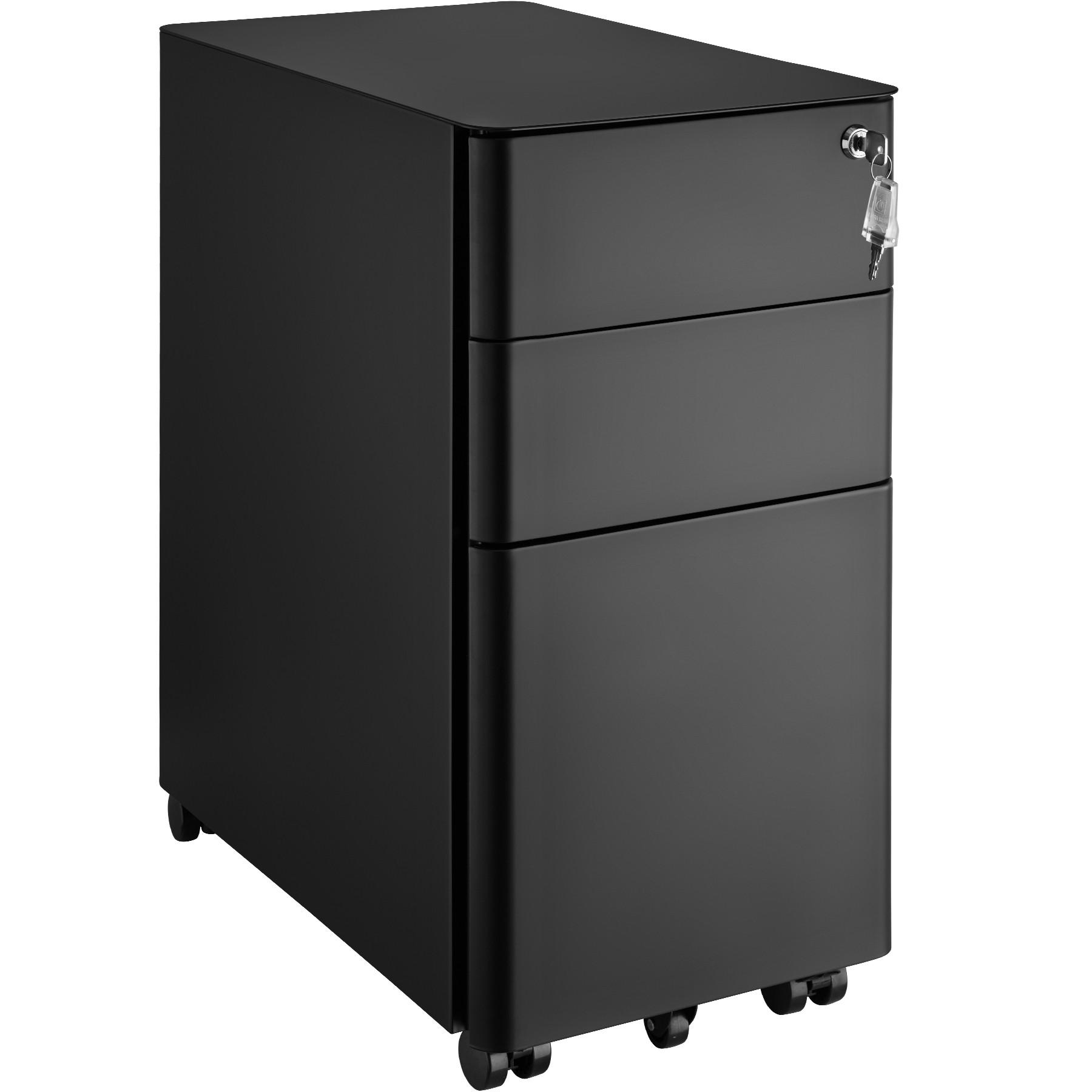 AKTENROLLSCHRANK Parvus,30 x 50 x 59,5 cm,schwarz - Schwarz, Textil (30/59.5/50cm) - tectake