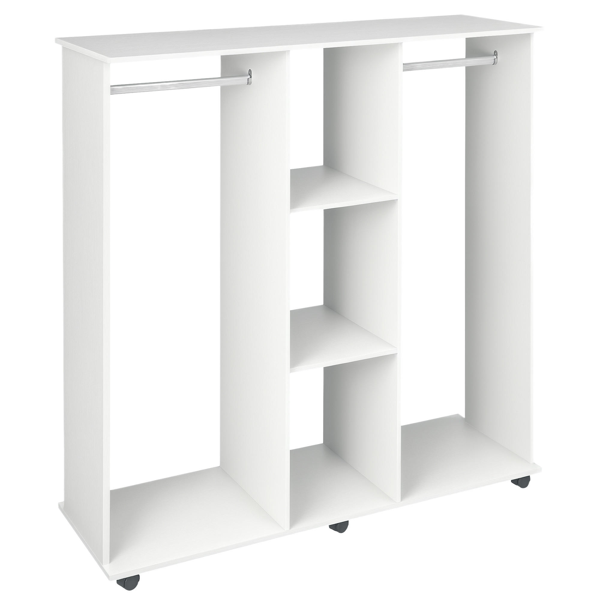 KLEIDERSCHRANK Weiß 1 Stück - Weiß, Holzwerkstoff (40/128/120cm) - GiPP