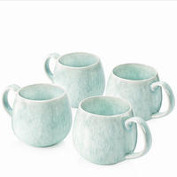 KAFFEEBECHER Set Paros 4 teilig - Türkis, Stein (0.3L) - Sänger