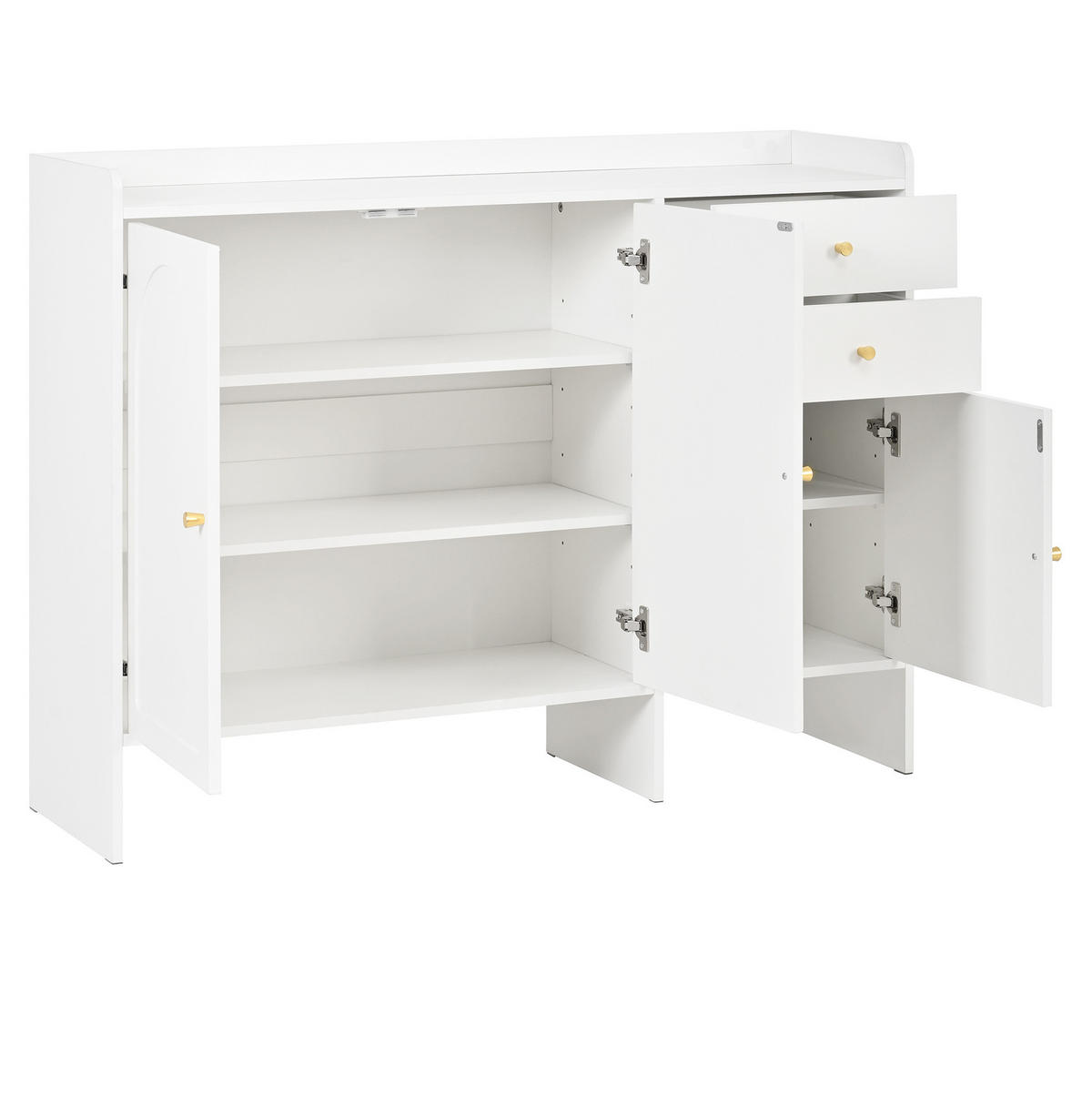 SCHUHSCHRANK 120/35/90 cm in Weiß mit 3 Türen und 2 Schubladen - Weiß, Holzwerkstoff (120/90/35cm) - BEAOK