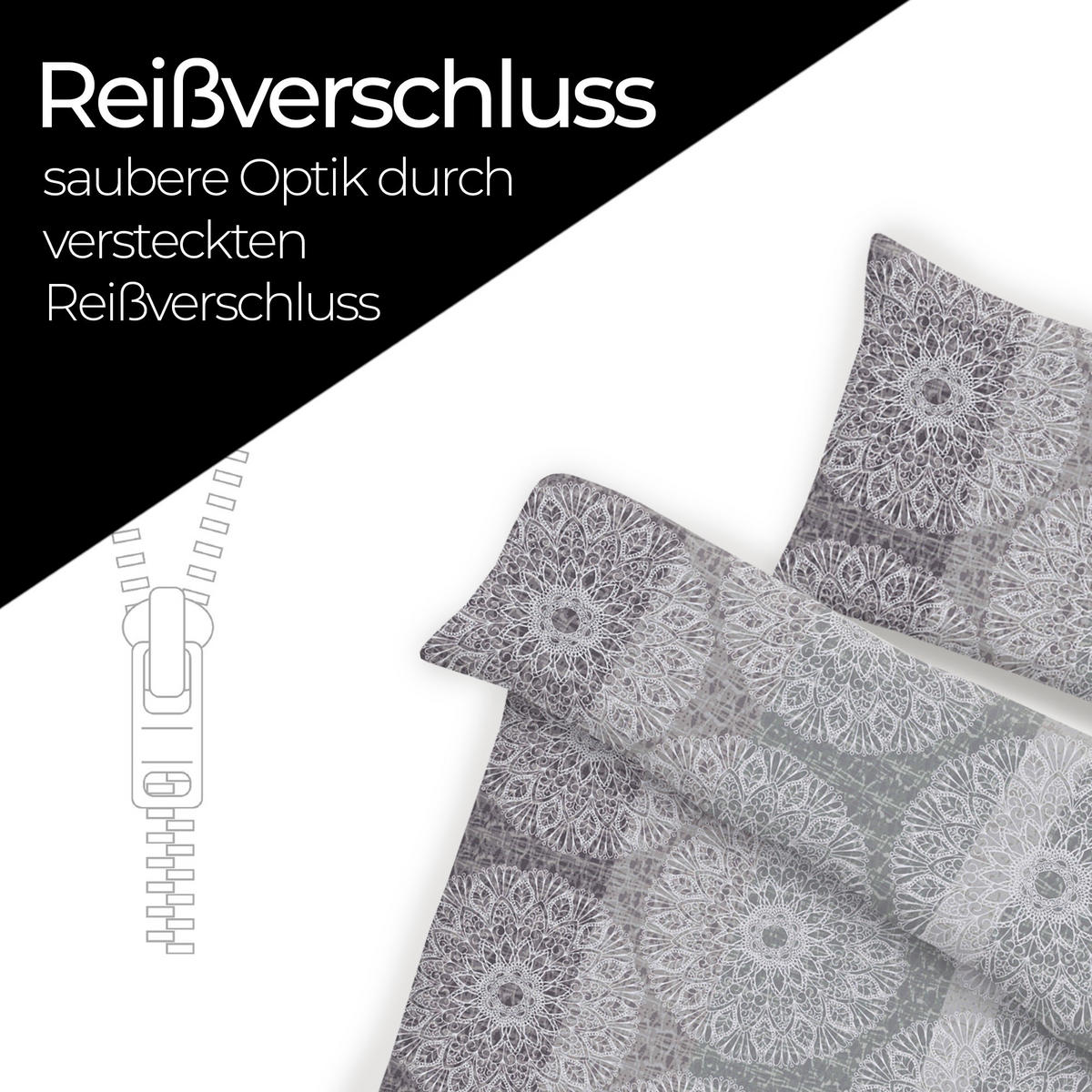 BETTWÄSCHE-SET (135x200cm) - Lanzarote - Grau, Textil (135/200cm) - Bestlivings