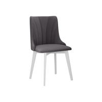 ESSZIMMERSTUHL Monti V Pik Muschel - Weiß/Grau, Holz/Textil (48/83/53cm) - MIRJAN24