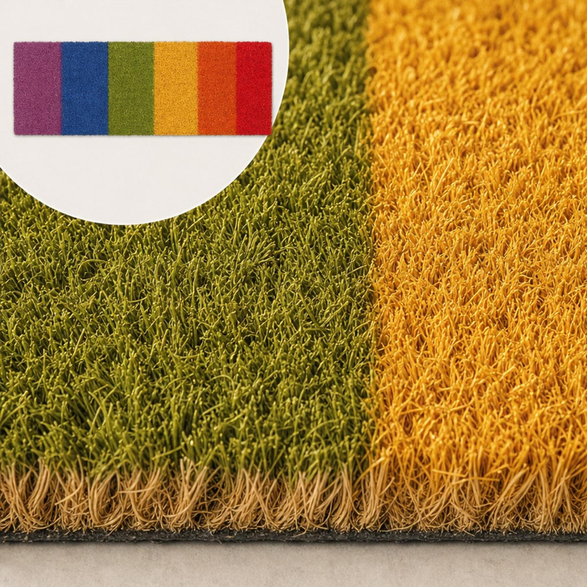 FUSSMATTE Bunt Kokosfaser rutschfest 75x25 cm - Multicolor, Kunststoff/Textil (75/25cm) - Relaxdays