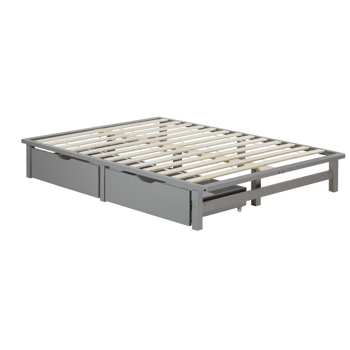 HOLZBETT mit Stauraum 140/200 cm grau - Grau, Holz (140/200cm) - Homestyle4u
