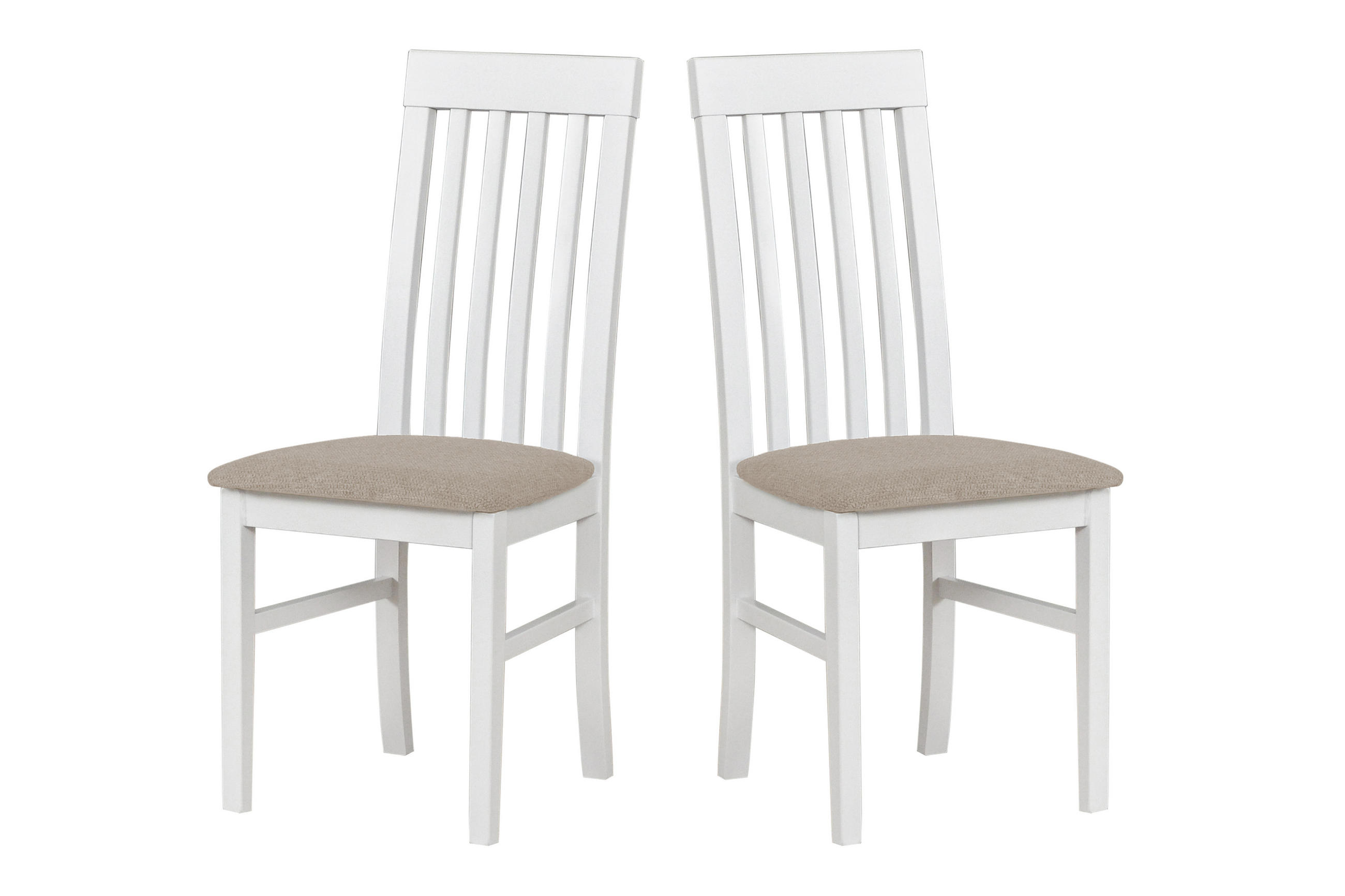 STUHL NILO 1 (2er Set) - Weiß/Cappuccino, Holz (43/96/40cm) - Leaf Design