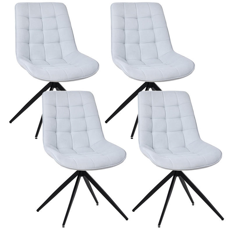 ESSZIMMERSTUHL-SET 4 Stück mit Drehfunktion aus Stoff(YZ4) - Hellblau, Textil (53/85.5/62cm) - HOMAVO