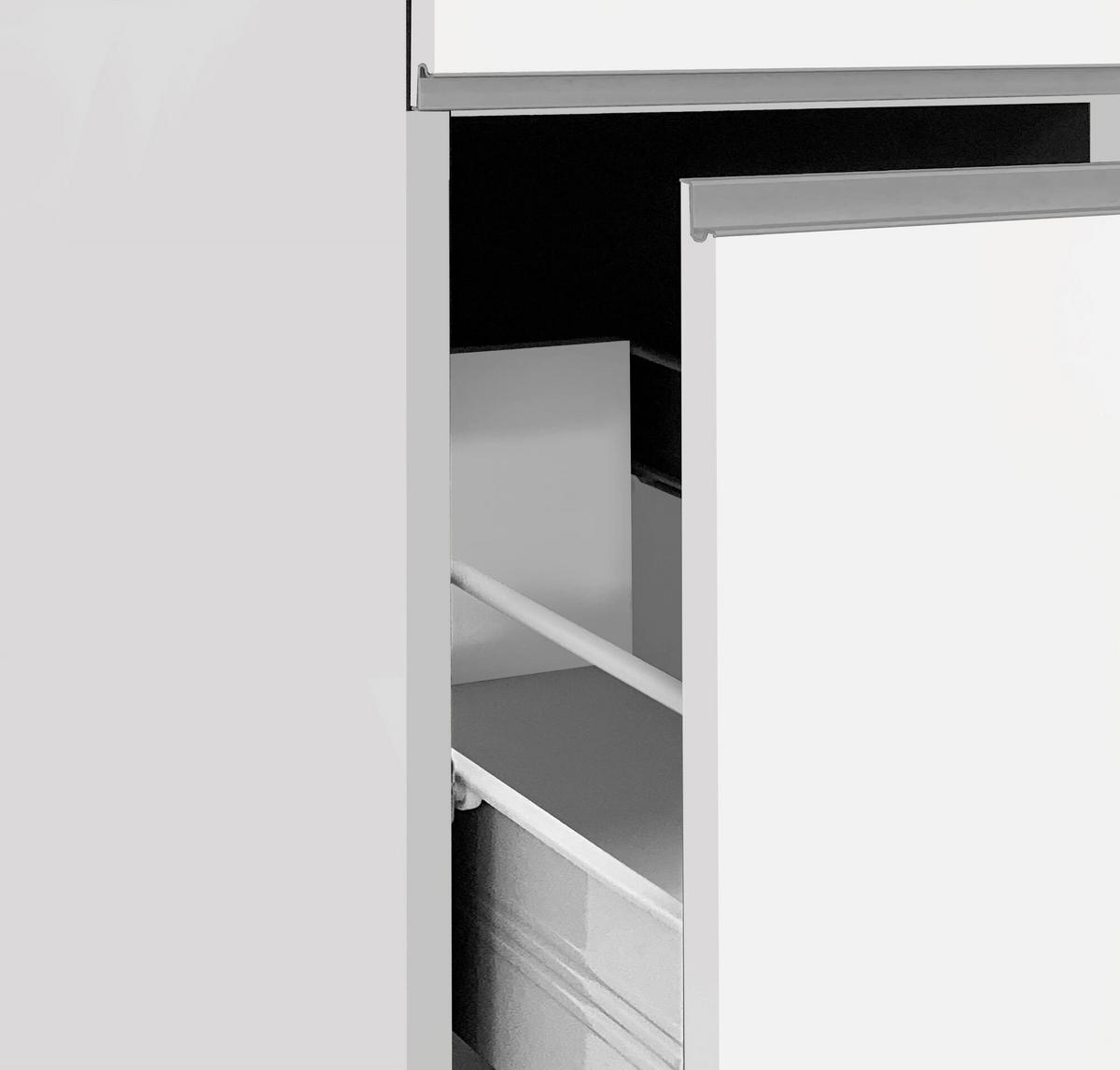 KÜCHENSCHRANK Glänzendes Weiß, Eiche 60/30/165 cm - Eichefarben/Weiß, Holzwerkstoff (30/165/60cm) - DMORA
