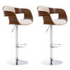 BARHOCKER 2er Set Stoff walnuss/creme - Chromfarben/Walnussfarben, Textil/Metall (50/88/48cm) - CLP