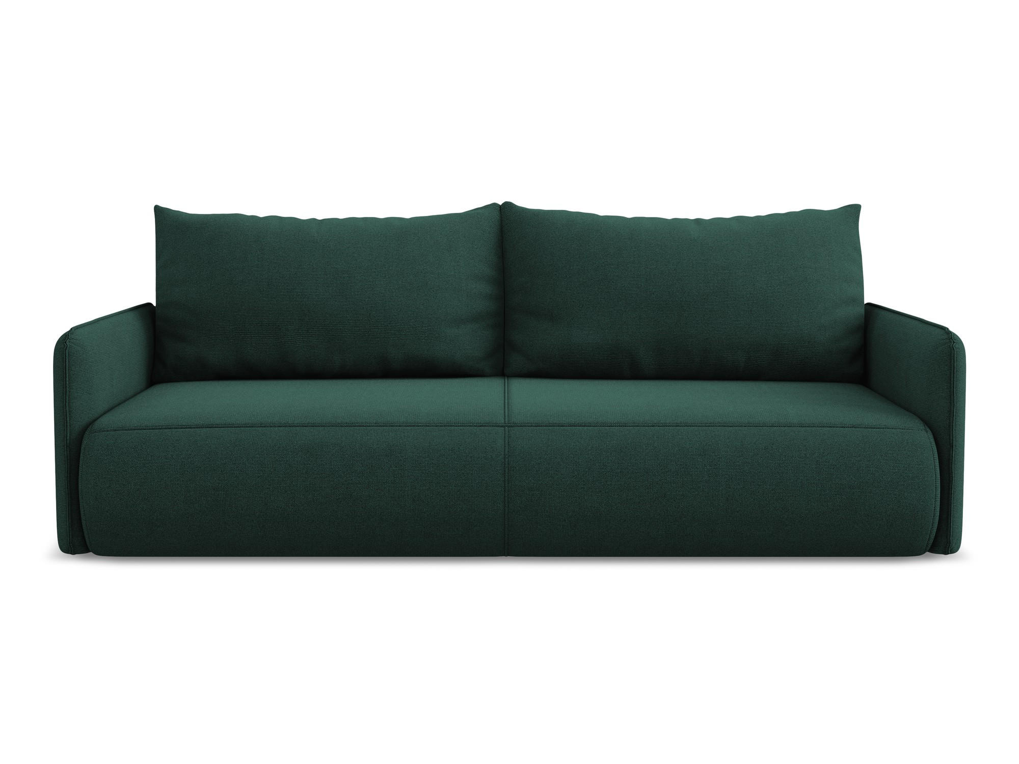 3-SITZER SOFA mit Schlaffunktion Strukturstoff Stoff Grün - Dunkelgrün/Schwarz, Kunststoff/Textil (216/86/105cm) - Makamii
