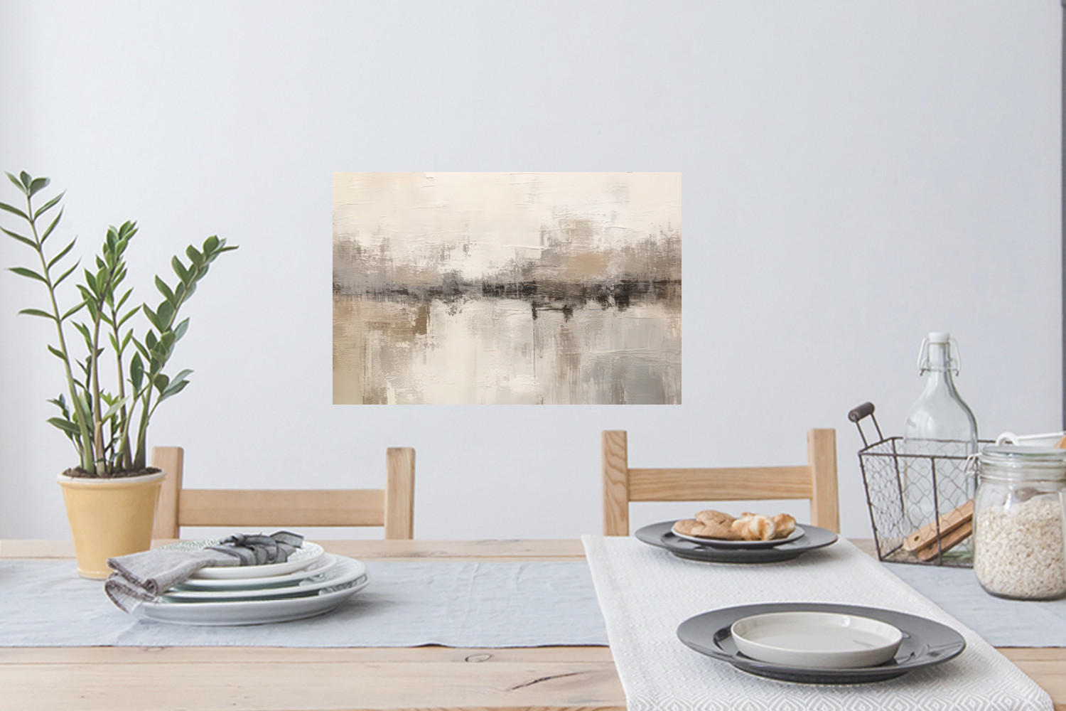 WANDTATTOO Moderne Kunst - Abstrakt - Beige 60x40 cm - Beige, Kunststoff (60/40/0.1cm) - MuchoWow