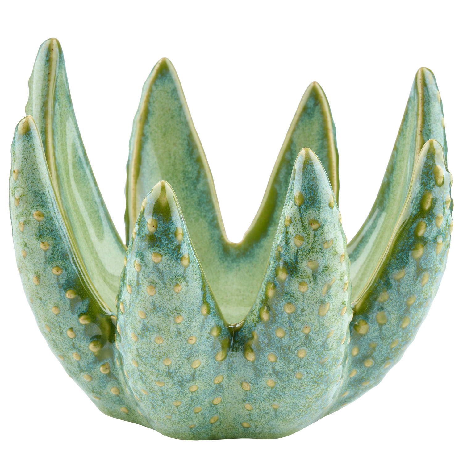 KERZENHALTER Aloe - Grün, Keramik (15/12/16cm) - Butlers