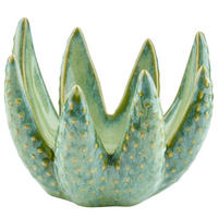 KERZENHALTER Aloe - Grün, Keramik (15/12/16cm) - Butlers