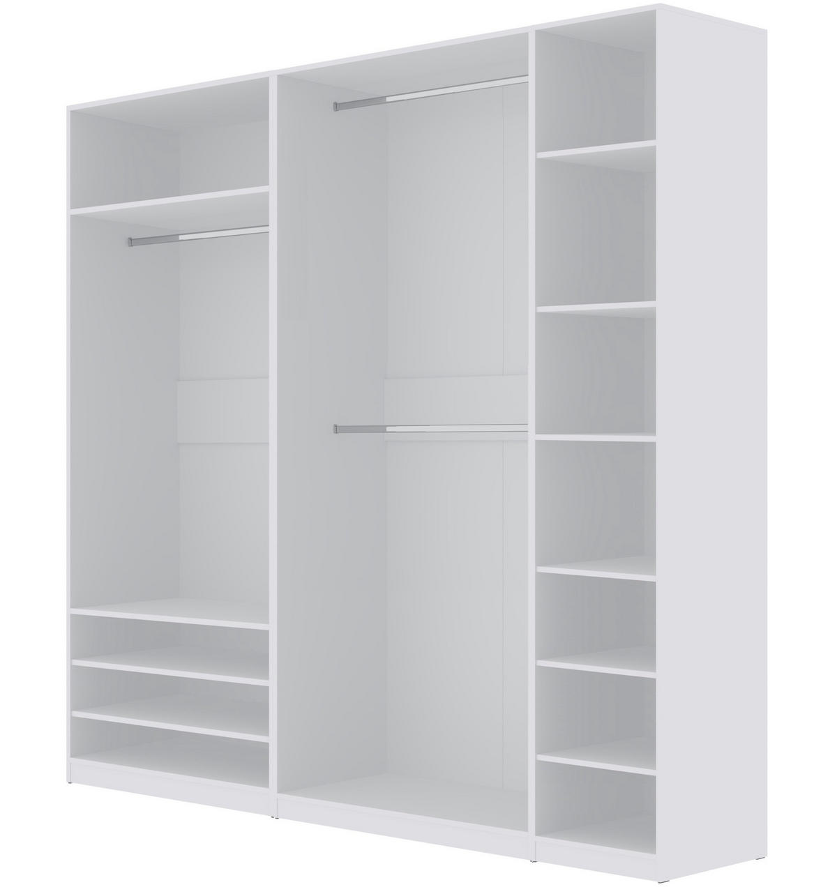 OFFENER-GARDEROBENSCHRANK TRES M/B Weiß 230/206/51 cm - Weiß, Holzwerkstoff (230/206/51cm) - Marmex Möbel