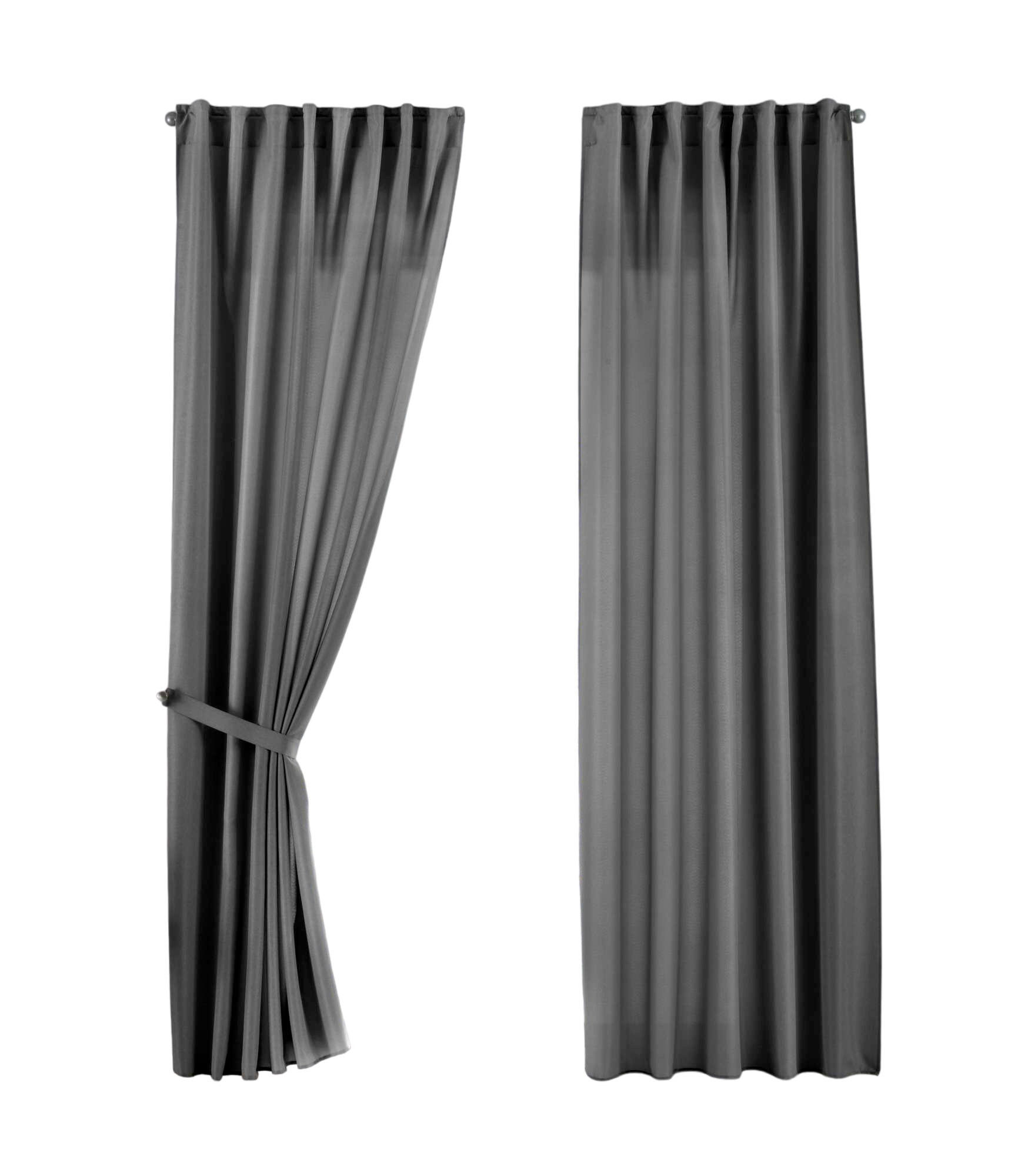 SCHLAUFENGARDINE 2ER SET »Jena« HxB 225x140 cm Grau - Grau, Textil (140/225cm) - Gardinenbox