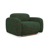 SESSEL Strukturstoff Stoff Grün - Dunkelgrün/Braun, Holz/Textil (110/73/95cm) - Makamii