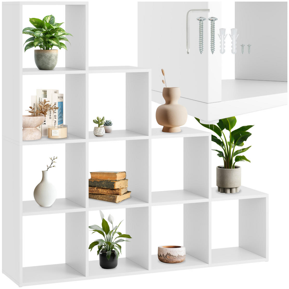BÜCHERREGAL Talisa,130 x 29 cm x 130 cm,weiß - Weiß, Holzwerkstoff (130/130/29cm) - tectake
