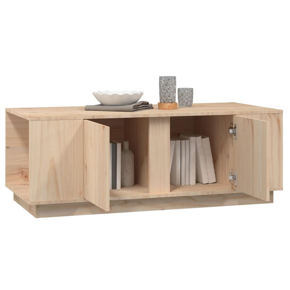COUCHTISCH 110x50x40 cm Massivholz Kiefer - Braun, Holz (110/50/40cm) - furnicato