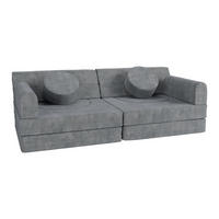 KINDERSOFA Kayo cord hellgrün - Grün, Textil (150/50/75cm) - Juskys