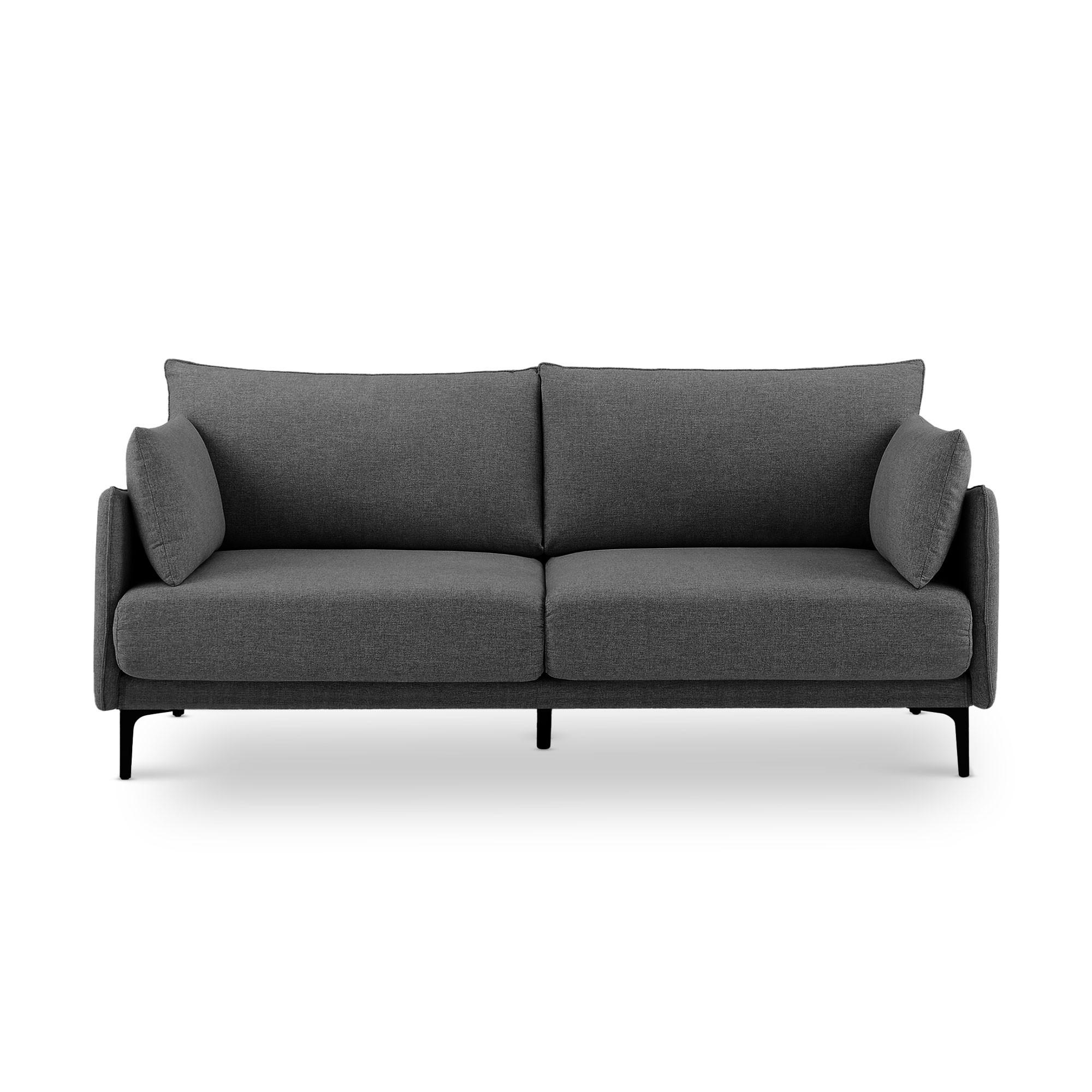 3-SITZER-SOFA Sasha Industrielles aus dunkelgrauem Stoff - Dunkelgrau/Hellgrau, Holzwerkstoff/Textil (203/86/85cm) - Sicaan