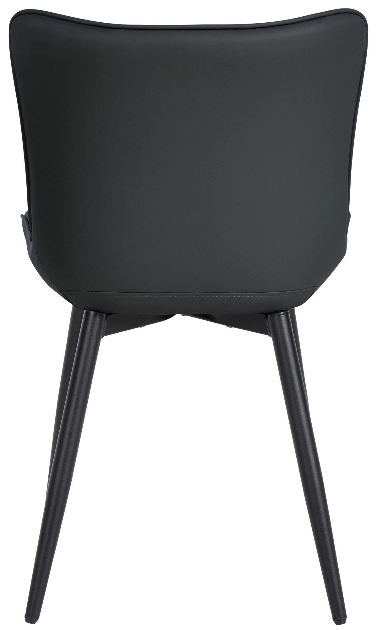 STUHL Lederlook schwarz - Schwarz, Textil/Metall (50/81/61cm) - CLP