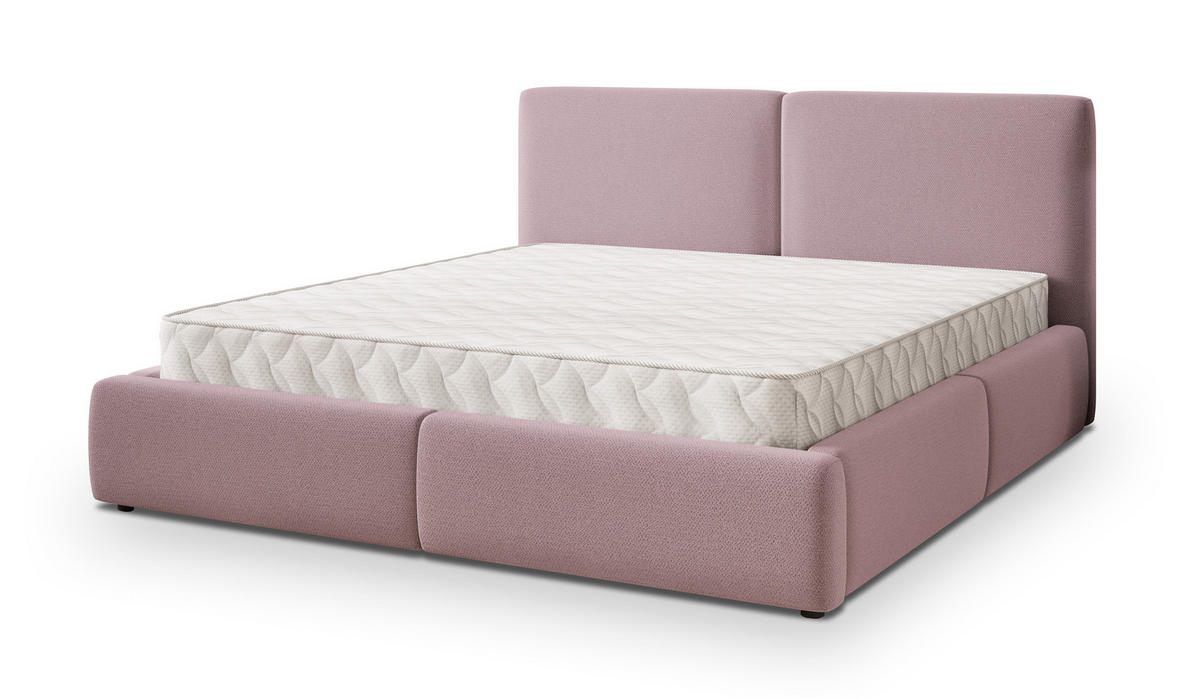 POLSTERBETT FELURO 140x200 cm mit Bettkästen - Rosa - Rosa, Holz (140/200cm) - MASSENO