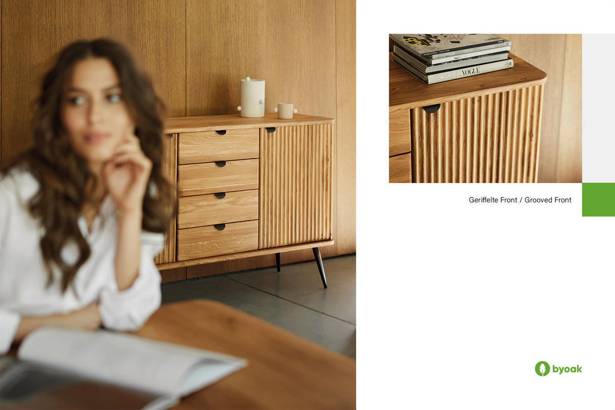 KOMMODE LINA - Kernbuche, Holz (144/87/46cm) - byoak