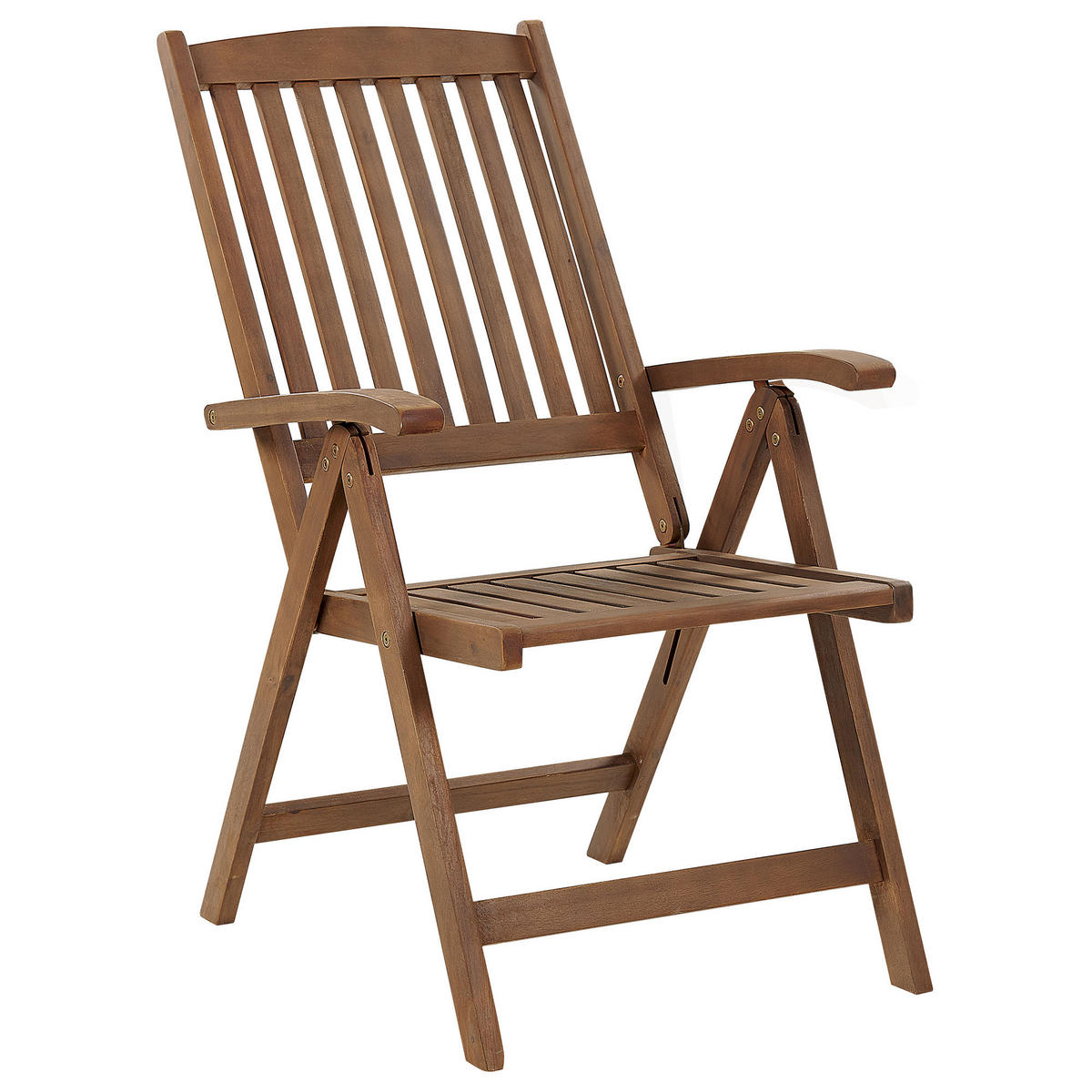 BALKONSET 2-Sitzer Akazienholz dunkelbraun verstellbar Auflagen cremeweiß Amantea - Dunkelbraun/Weiß, Holz/Textil - Beliani
