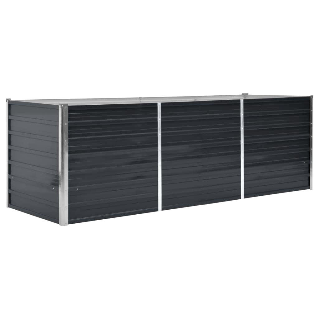 GARTEN-HOCHBEET Anthrazit 240/80/77 Cm Verzinkter Stahl - Anthrazit, Metall (240/77/80cm) - vidaXL