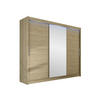KLEIDERSCHRANK Aston I, mit RGB LED Beleuchtung - Silberfarben/Sonoma Eiche, Holzwerkstoff/Kunststoff (250/215/58cm) - MIRJAN24
