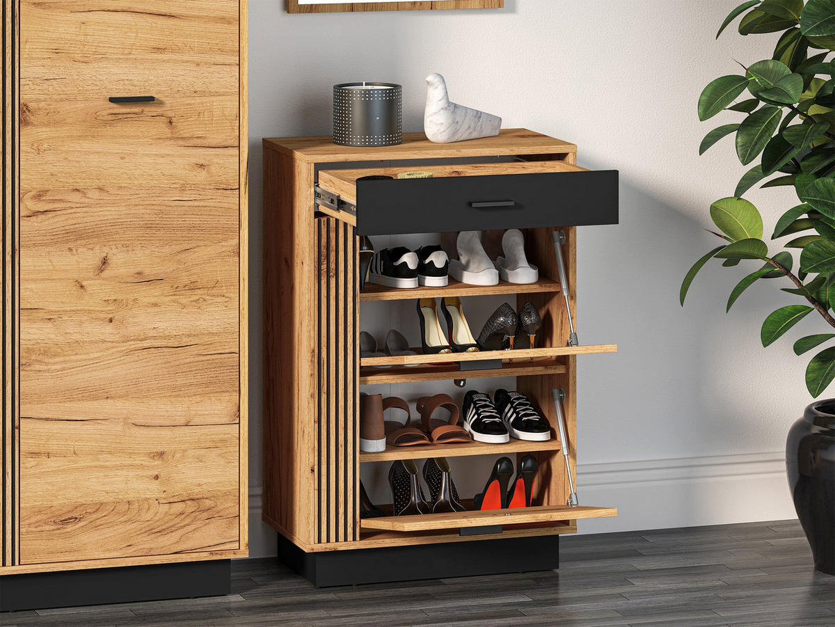 SCHUHSCHRANK Vasco Eiche 60 cm - Eichefarben, Holzwerkstoff (60/90.9/33.4cm) - Homebook