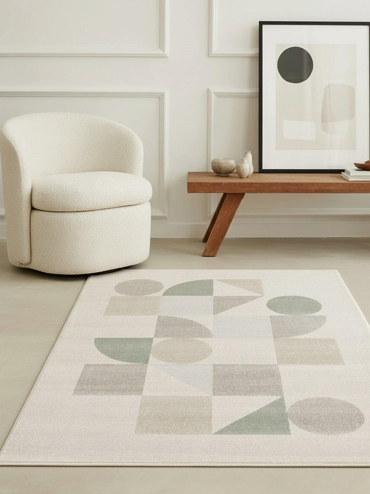 GEOMETRISCHER Teppich weich und bequem grün - Grün, Textil (120/170cm) - AFK Living
