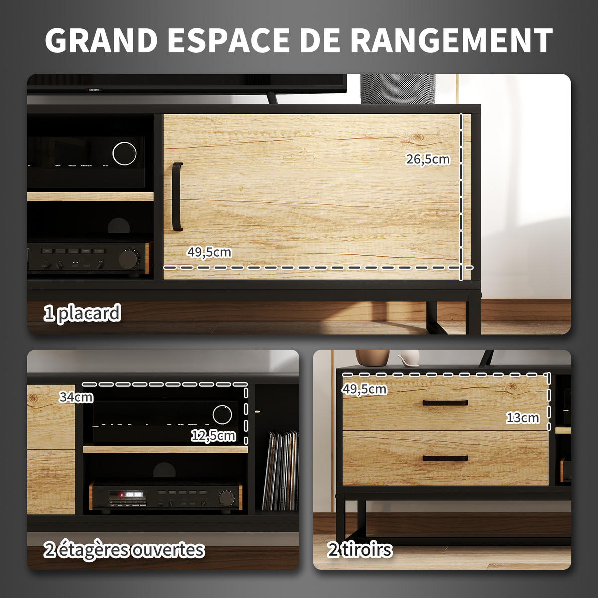 TV-MÖBEL Braun 1 Stück - Braun, Holzwerkstoff (140/45/35cm) - GiPP