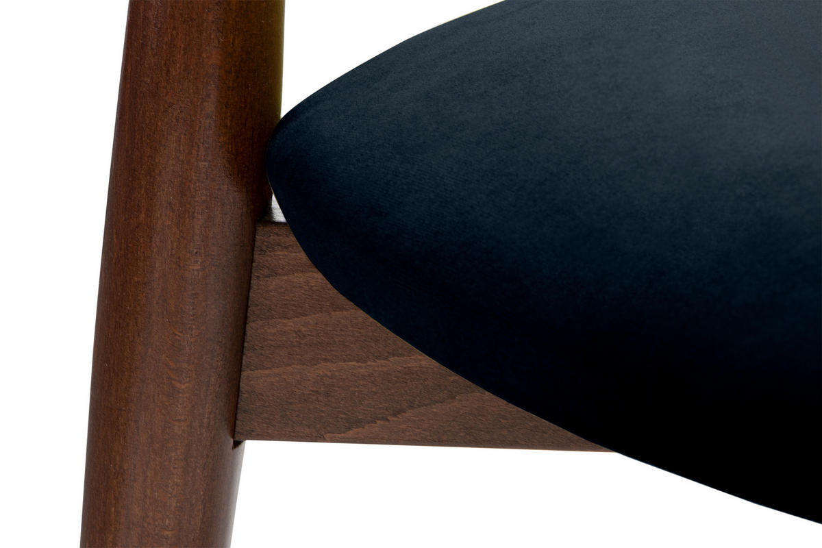 ESSZIMMERSTÜHLE RABI (2er-Set), marineblau / nussbaum mittel - Blau/Haselnussfarben, Holz/Buchenholz (47/79/45cm) - KONSIMO®
