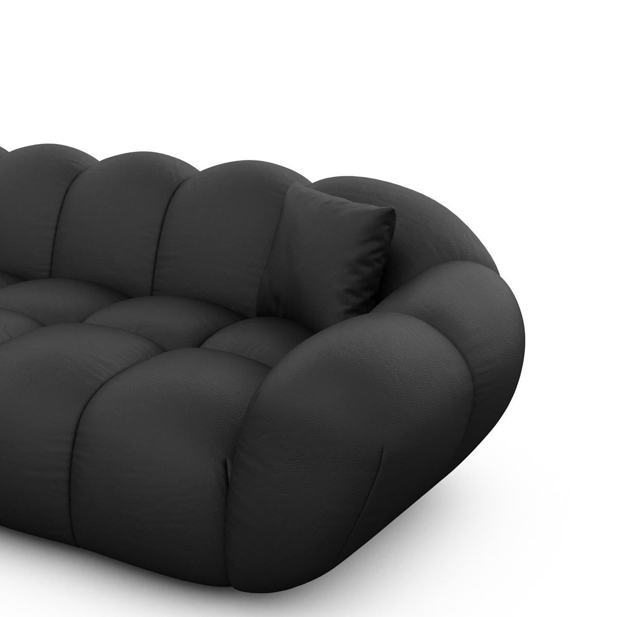 ECKSOFA Liva Schwarz Echtleder L-Form Rechts - Schwarz, Leder (160/265cm) - VAROYAL