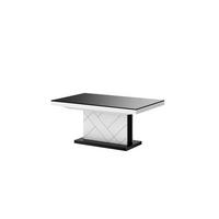 COUCHTISCH rechteckig Schwarz Hochglanz - Weiß Hochglanz 120/75/55 cm - Schwarz Hochglanz/Weiß Hochglanz, Holzwerkstoff (75/120/55cm) - designimpex