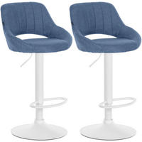 BARHOCKER 2er Set Stoff blau - Blau, Textil (47/85/48cm) - CLP