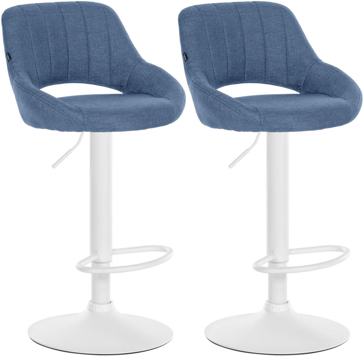 BARHOCKER 2er Set Stoff blau - Blau, Textil (47/85/48cm) - CLP