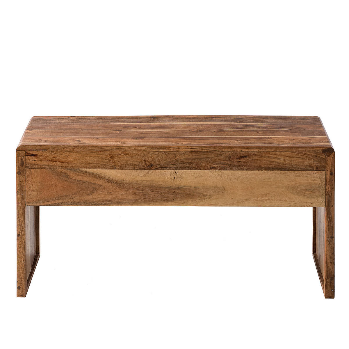 GARDEROBENBANK - Akazie massiv, Ecru / Akazie - Akaziefarben, Holz (90/45/40cm) - home24