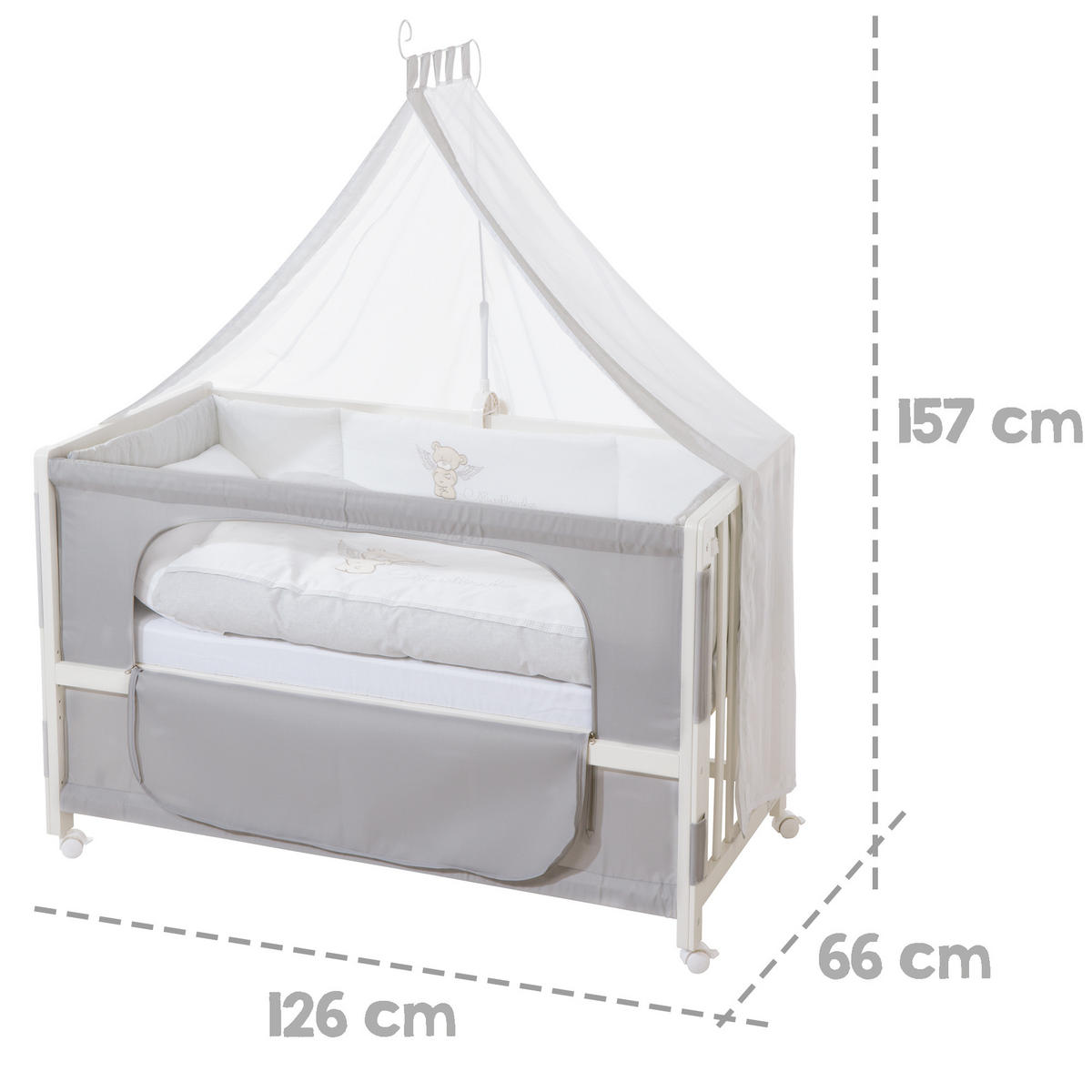 BABYBETT Heartbreakerbär 5er-Set 60 x 120 cm - Weiß, Holzwerkstoff (60/120cm) - Roba