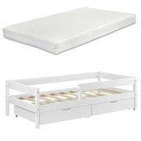KINDERBETT Borgarnes mit Matratze - Weiß, Holz/Textil (90/200cm) - [en.casa]
