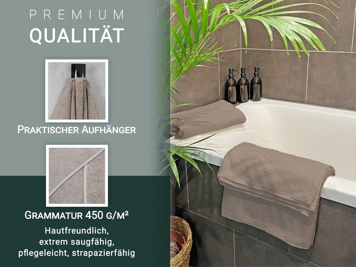 DUSCHTÜCHER, 5er-Set, 70x140 cm, 100% Baumwolle - Fango, Textil (70/140cm) - Zollner
