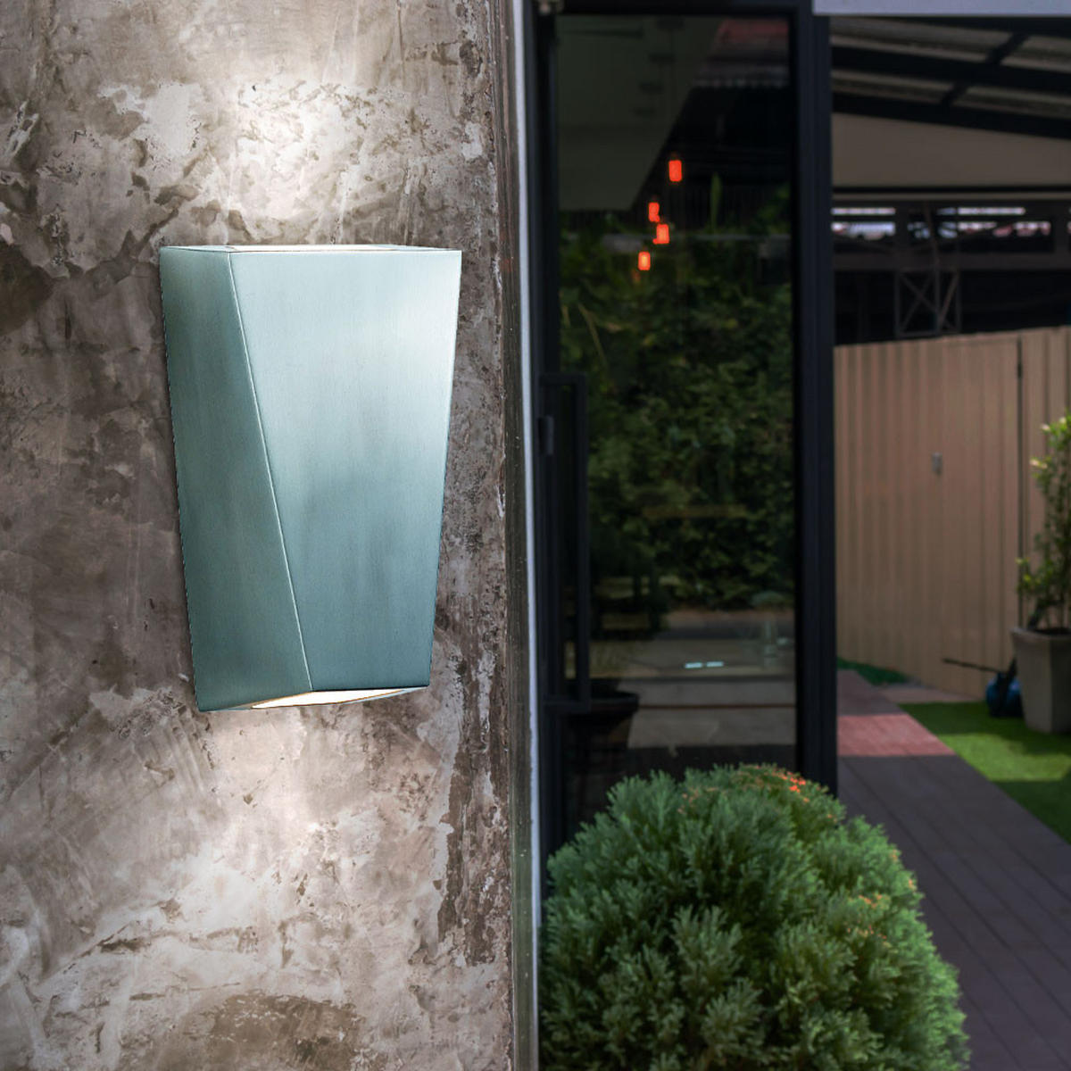 LED AUSSEN-WANDLEUCHTE Aluminium Silber - Silberfarben, Glas (12/21.5/10cm)